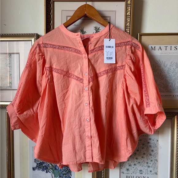 Sita Murt Butterfly Sleeve Lady Blouse Coral *FLAW* - Picture 13 of 13